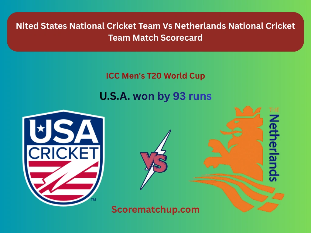 United States National Cricket Team Vs Netherlands National Cricket Team Match Scorecard: Stunning 93-Run Thrashing in Chennai